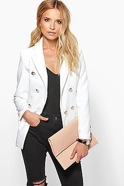 Boohoo Natasha Button Detail Structured Blazer