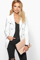 Boohoo Natasha Button Detail Structured Blazer