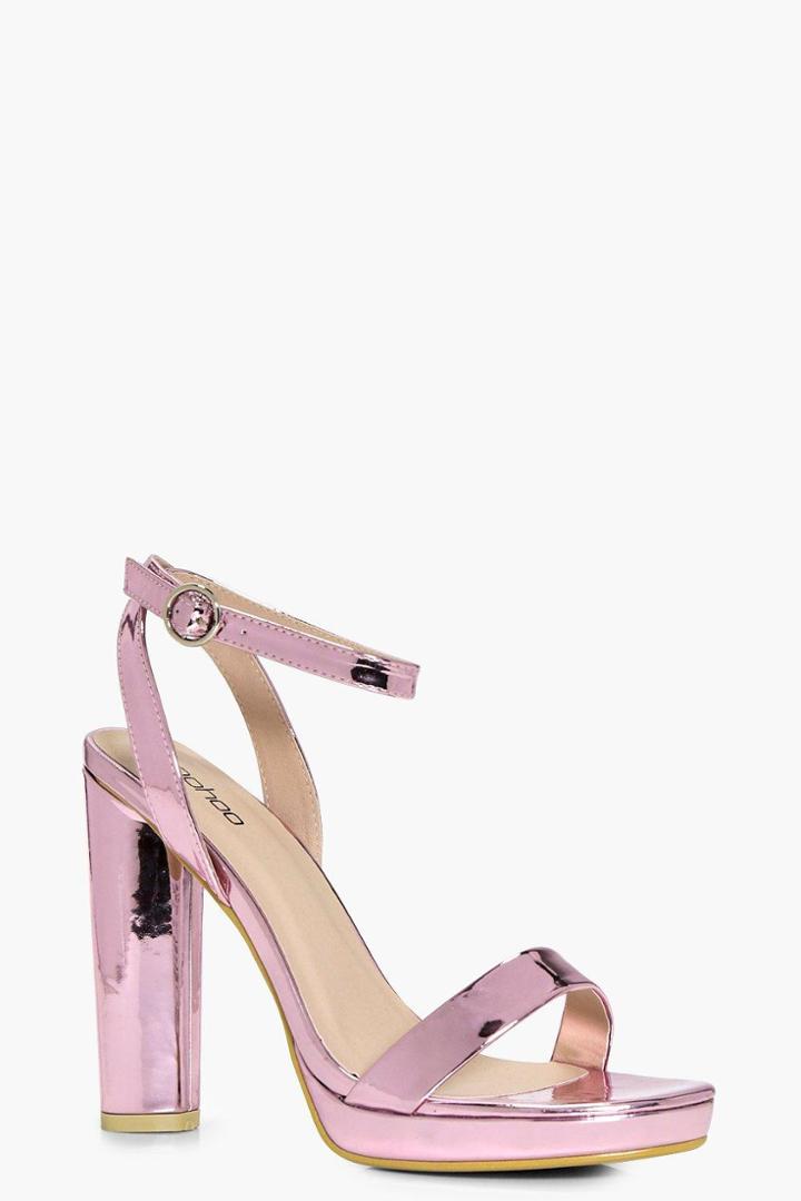 Boohoo Felicity Platform Two Part Heels Pink