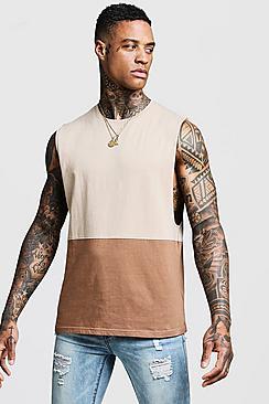 Boohoo Regular Colour Block Jersey Tank