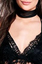 Boohoo Amy Faux Suede Ribbon Detail Wide Choker
