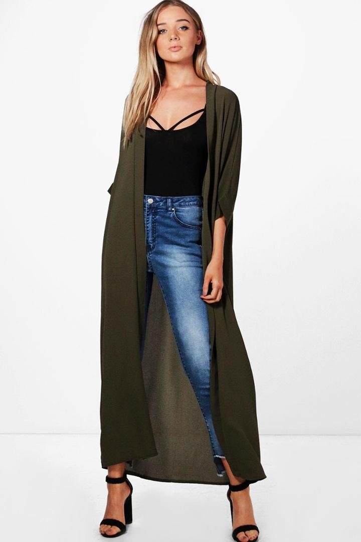 Boohoo Sarah Maxi Kimono Khaki