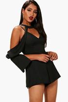 Boohoo Lucie Cut Out Detail Choker Playsuit