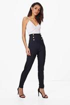 Boohoo Eva Button Front Skinny Trouser