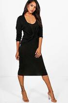 Boohoo Amie Knitted Slinky Knot Jumper & Dress