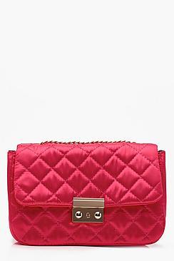 Boohoo Jen Quilted Chain Strap Cross Body Bag