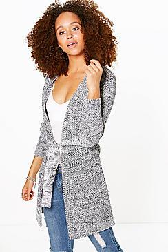 Boohoo Jasmine Edge To Edge Belted Cardigan