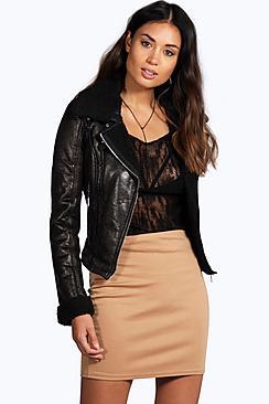 Boohoo Bea Basic Ponte Mini Skirt