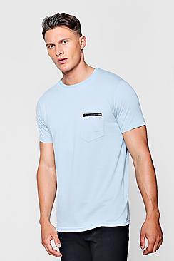 Boohoo Crew Neck Zip Pocket T-shirt