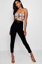 Boohoo Belted High Waisted Cigarette Trousers