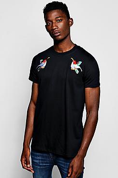 Boohoo Bird Embrodered T-shirt