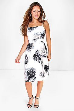 Boohoo Petite Kasey Floral Midi Dress