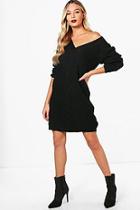 Boohoo Eliza Cable Front Chunky Jumper Dress