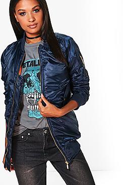 Boohoo Cara Longline Ma1 Bomber