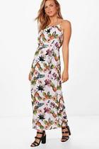 Boohoo Eliza Pineapple Print High Neck Maxi Dress