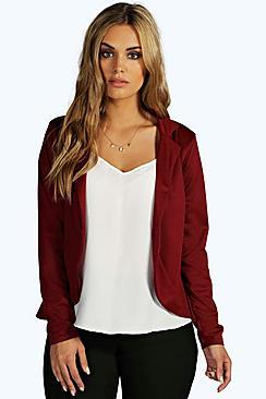 Boohoo Plus Astrella One Button Ponte Blazer