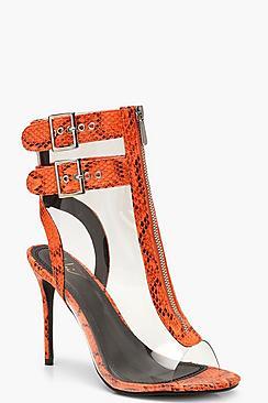 Boohoo Neon Snake Clear Panel Shoe Boots