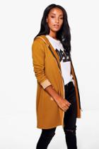 Boohoo Jessica Zip Through Textured Jacket Mustard