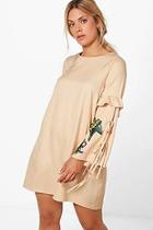 Boohoo Plus Amber Embroidered Shift Dress