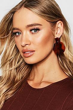 Boohoo Marble Resin Double Circle Earrings