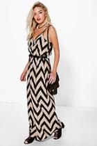 Boohoo Patricia Strappy Zig Zag Maxi Dress