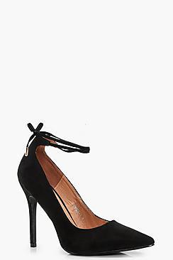 Boohoo Tilly Ankle Tie Court Stiletto
