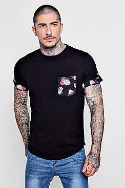 Boohoo Floral Pocket Print T-shirt