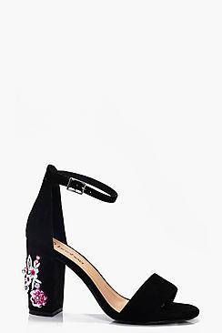 Boohoo Grace Embellished Block Heel 2 Parts