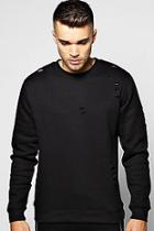 Boohoo Crew Neck Sweatshirt With Slashes