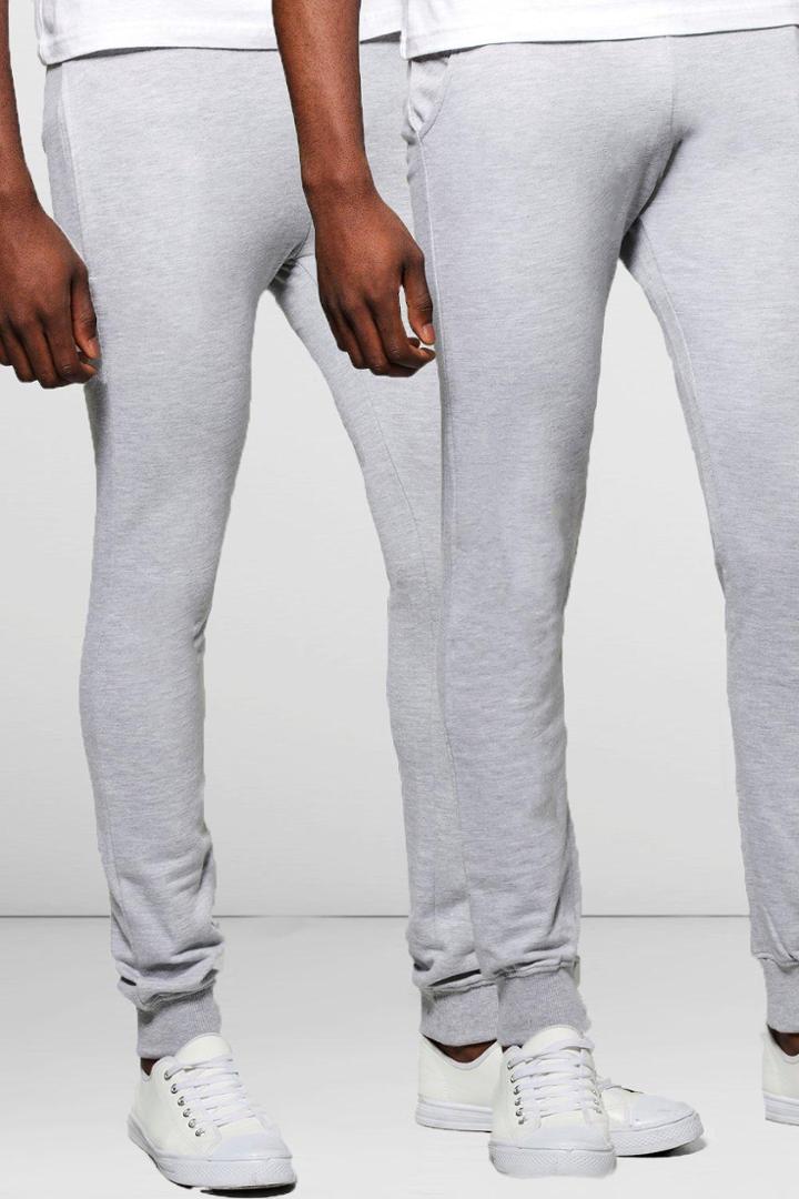 Boohoo Super Skinny Joggers In 2 Pack Multi