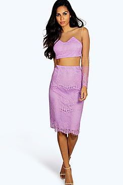 Boohoo Sophia Eyelash Lace Mini Skirt