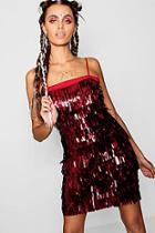 Boohoo Isla Square Neck Tassle Mini Dress