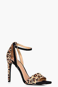 Boohoo India Leopard Contrast Two Part Heel