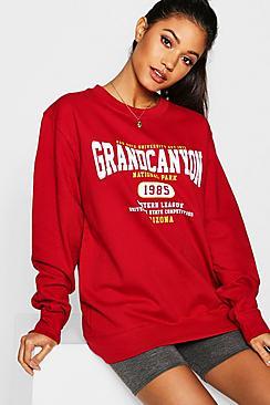 Boohoo Grand Canyon Slogan Sweat
