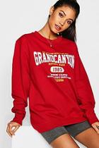 Boohoo Grand Canyon Slogan Sweat