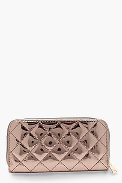 Boohoo Ally Quilted Ziparound Purse