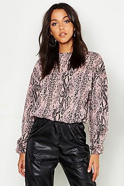 Boohoo Tall Snake Print Sweat