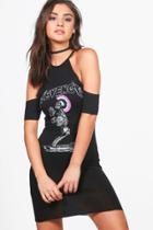 Boohoo Kady Revenge Cold Shoulder Bodycon Dress Black