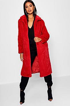 Boohoo Maxi Soft Faux Fur Coat
