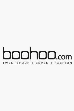 Boohoo Rose High Front Ribbed Crop Top Grey Marl