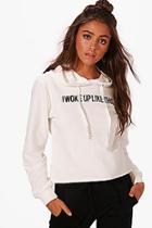 Boohoo Lucie I Woke Up Like This Hoodie