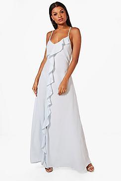 Boohoo Jenny Frill Detail Strappy Maxi Dress