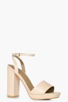 Boohoo Lilly Platform Two Part Sandal Nude