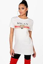 Boohoo Milan Slogan Foil T-shirt