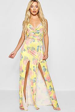 Boohoo Paris Hilton Twist Front Strappy Maxi Dress