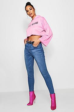 Boohoo Tanya Mid Rise Stretch Skinny Jeans