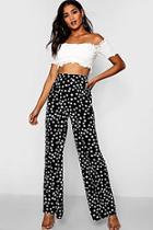 Boohoo Kirsty Woven Polka Dot Wide Leg Trouser