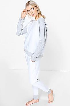 Boohoo Alice Reverse Raglan Lounge Tracksuit