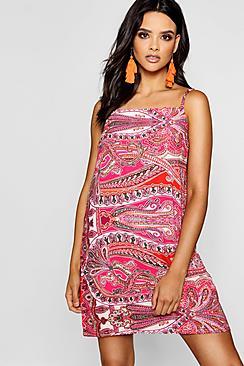 Boohoo Alison Neon Paisley Cami Dress