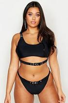 Boohoo Plus Eyelet Crop Bikini